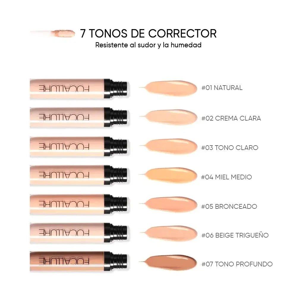 Corrector Líquido FOCALLURE: Cobertura Impecable y Larga Duración - Bella Vanity